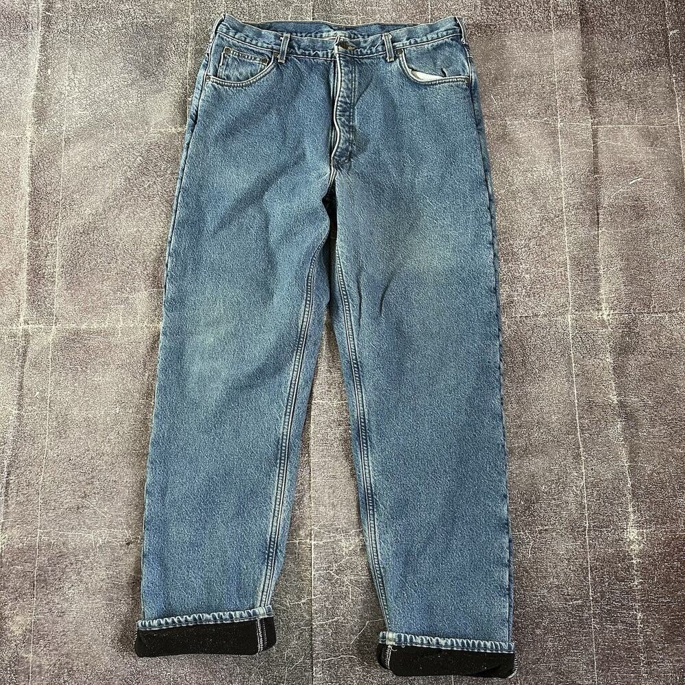 Mens Vintage Y2K Carhartt Relaxed Fit Straight Leg Fleece Lined Jeans Sz 40 X 36